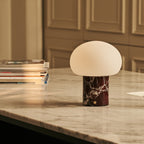 Rechargeable Marble Table Lamp | Rosso Levanto, Cordless, Dimmable | Vada