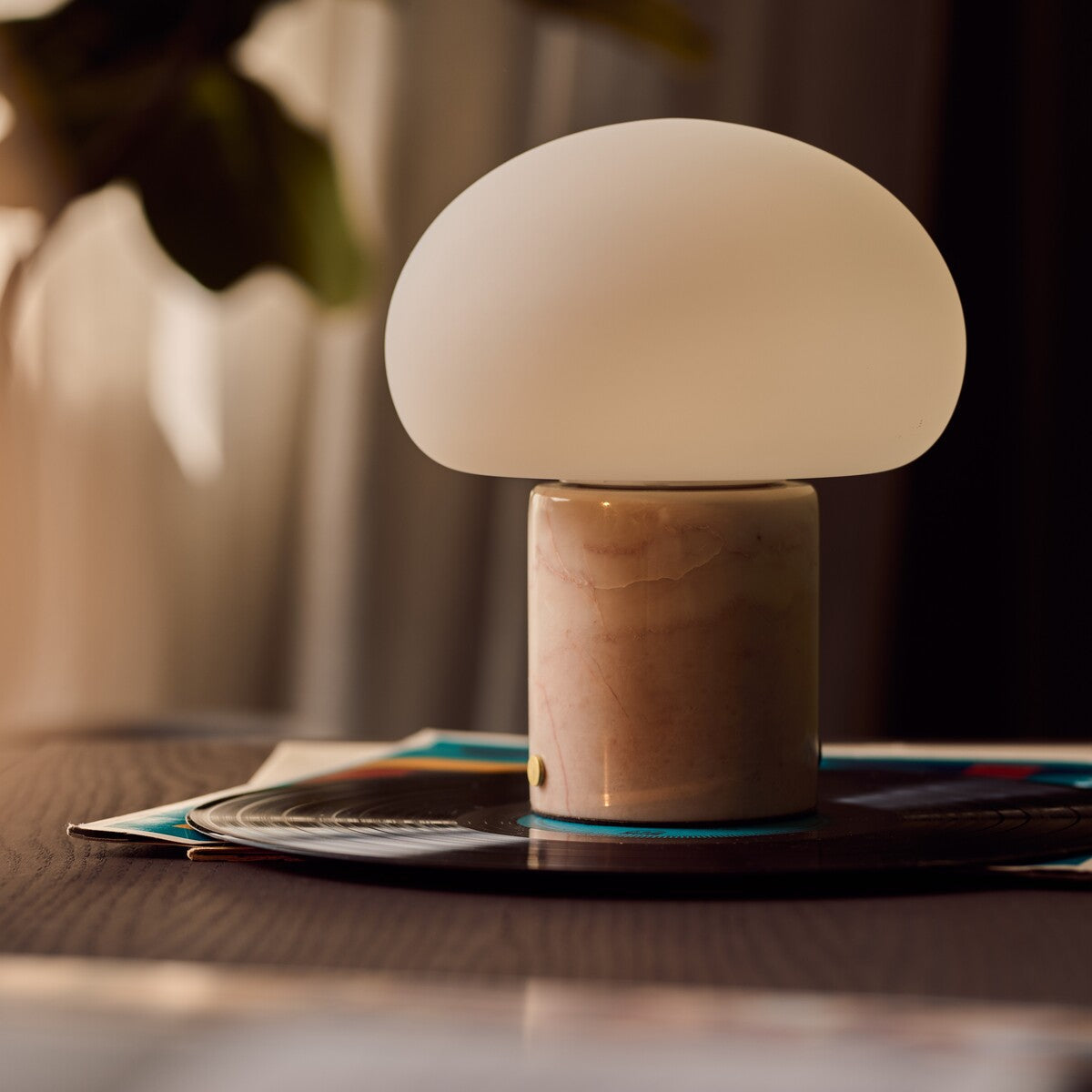 Rechargeable marble table lamp cordless dimmable modular design with USB-C charging