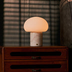 Rechargeable marble table lamp cordless dimmable modular design with USB-C charging