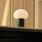 Rechargeable table lamp in green Verde Alpi marble, cordless dimmable, Rijks Collection