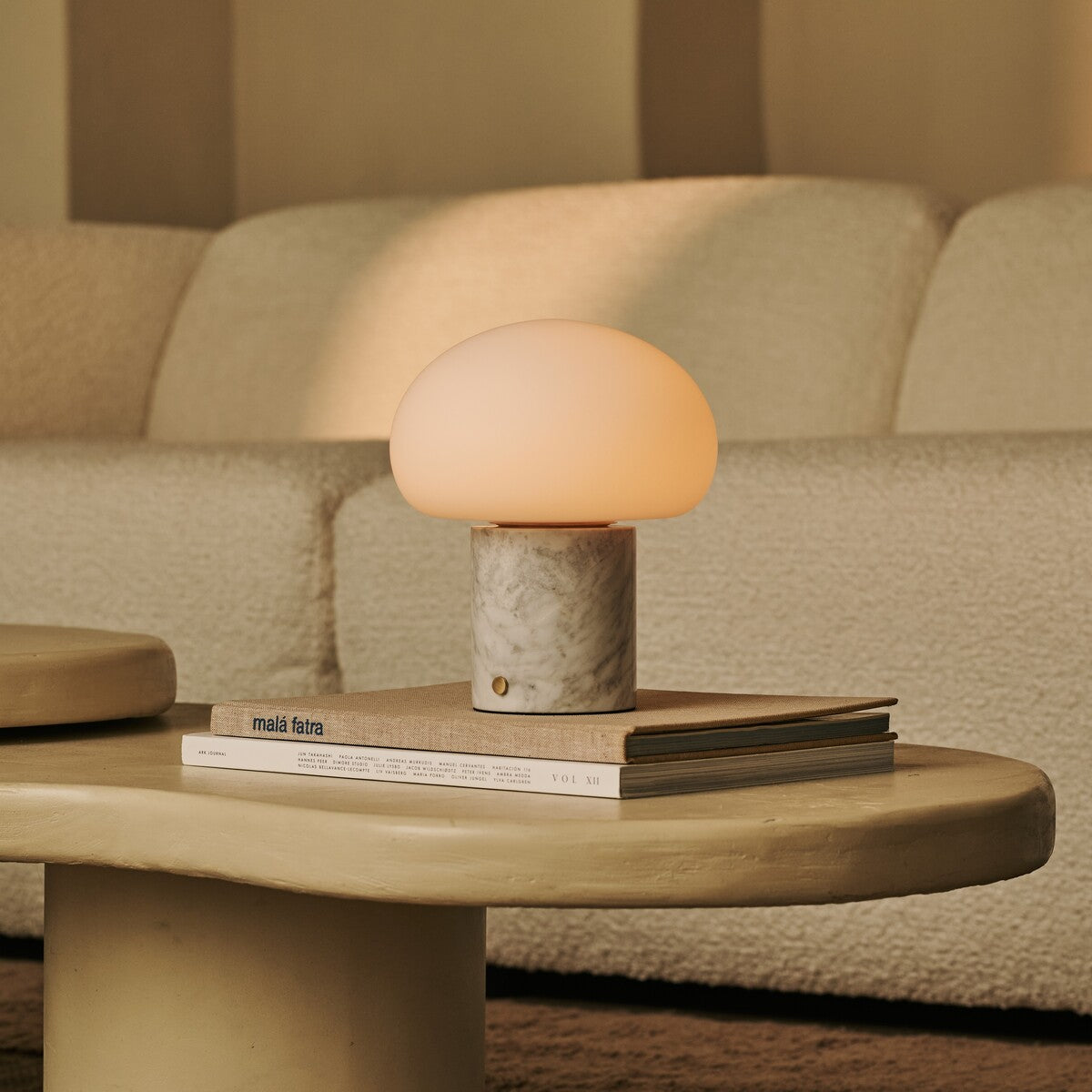 Briar | Rechargeable Marble Table Lamp | Cordless, Dimmable | White Statuarietto