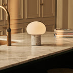 Briar | Rechargeable Marble Table Lamp | Cordless, Dimmable | White Statuarietto