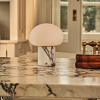 Inez | Rechargeable Table Lamp | White Lilac Marble, Cordless, Dimmable | LED