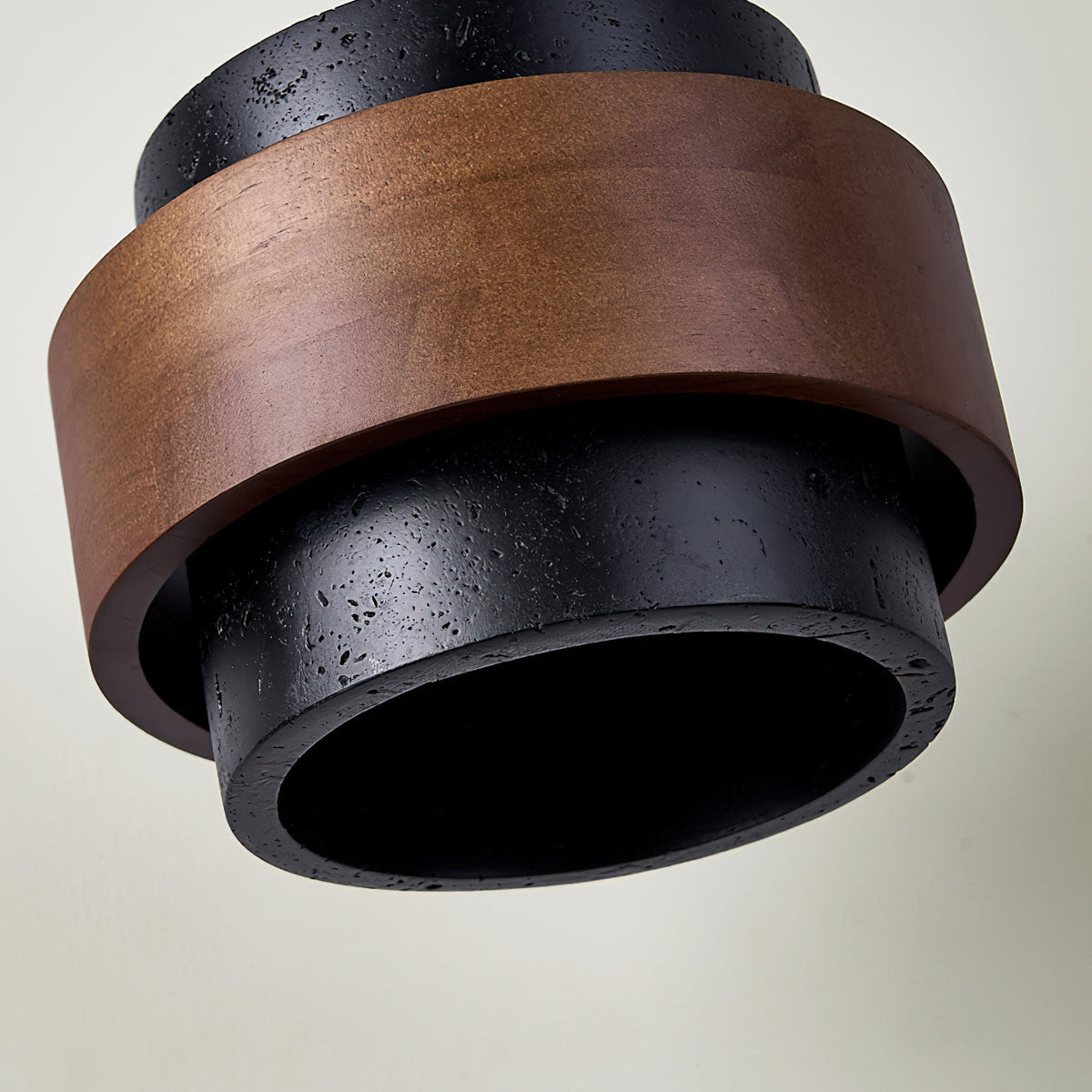 Flush Mount Ceiling Light | Black Travertine, Walnut Wood, GX53