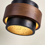 Flush Mount Ceiling Light | Black Travertine, Walnut Wood, GX53