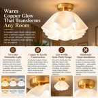 Semi-Flush Ceiling Light | Copper, Dimmable, Modern | Living Room