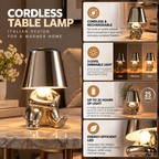 Cordless Table Lamp Dimmable, Rechargeable, Italian Design