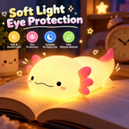 Silicone Night Light for Kids | Axolotl Touch Lamp, USB Rechargeable