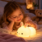 Bunny Night Light | Kids Silicone Rabbit Lamp, RGB Color Changing, USB