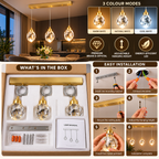 Crystal Pendant Light | Dimmable Brass, Modern Luxury | LED