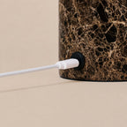 Rechargeable table lamp brown Emperador Dark marble, cordless dimmable, 18cm x 22cm