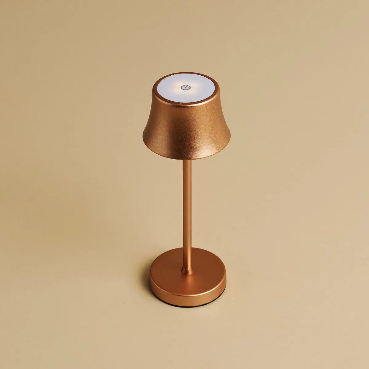 Rechargeable copper table lamps set of 4 with wireless charging station, touch dimming
