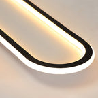 LED ceiling light minimalist elliptical metal acrylic in black, gold, rose gold flush mount