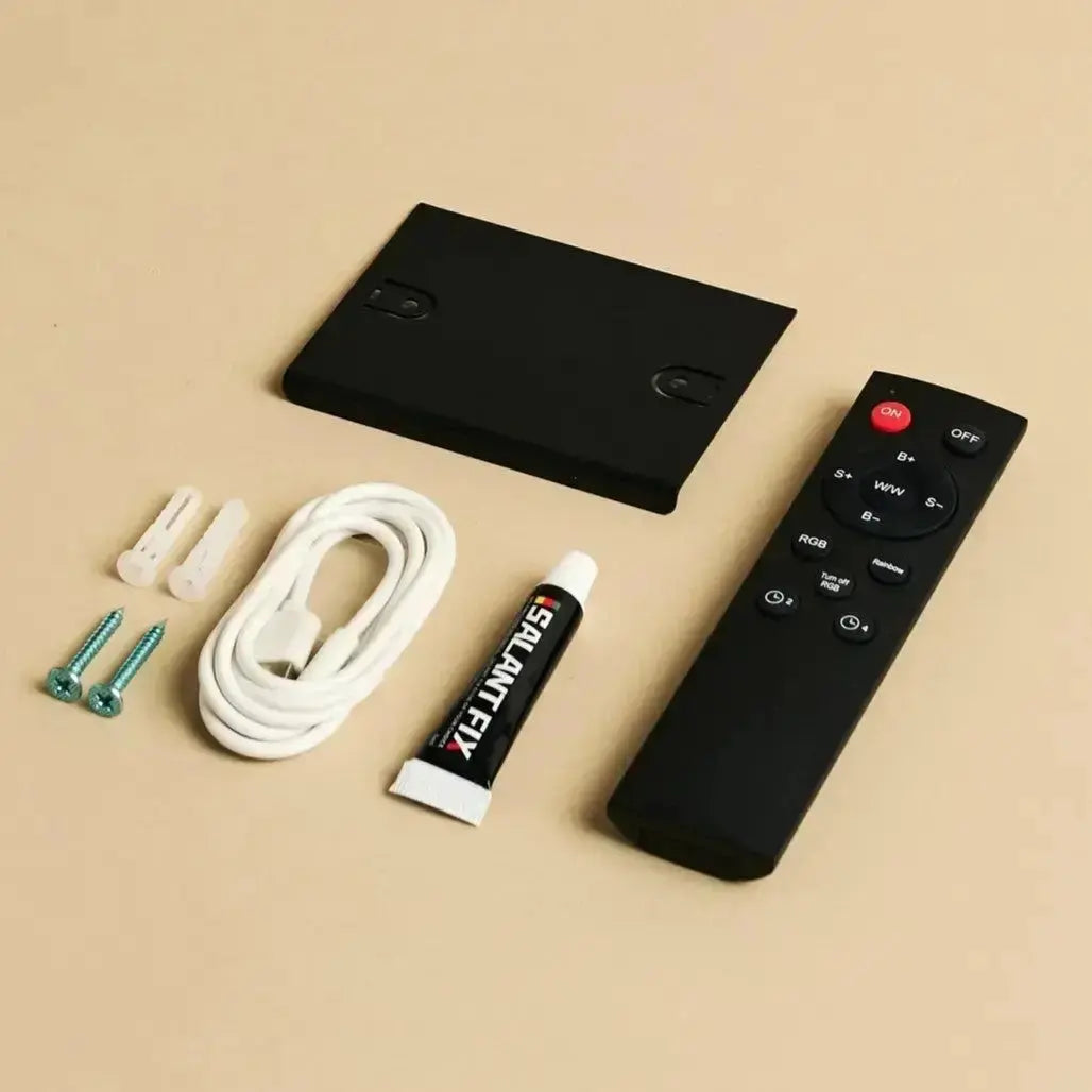 Rechargeable wall light brown metal, cordless with remote control and dimmable