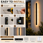 Linear Outdoor Wall Light | IP65, Dimmable LED | Modern Minimalist