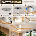 DC Ceiling Fan with LED Light | 6-Speed, Reverse, 3 Colour Modes | Modern Minimalist