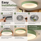 Flush Mount Ceiling Light | Wrought Iron, Tri-Colour LED, 3 Sizes