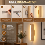 Wood Wall Light for Living Room and Bedroom | Warm White, Daylight