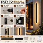 Linear Outdoor Wall Light | IP65 Weatherproof, Dimmable LED | Minimalist Metal