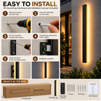 Linear Outdoor Wall Light | LED Strip, IP65, Matte Black