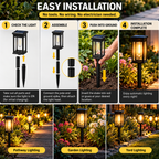 Solar Path Lights | Outdoor Garden Stake Lights | Waterproof LED Lighting