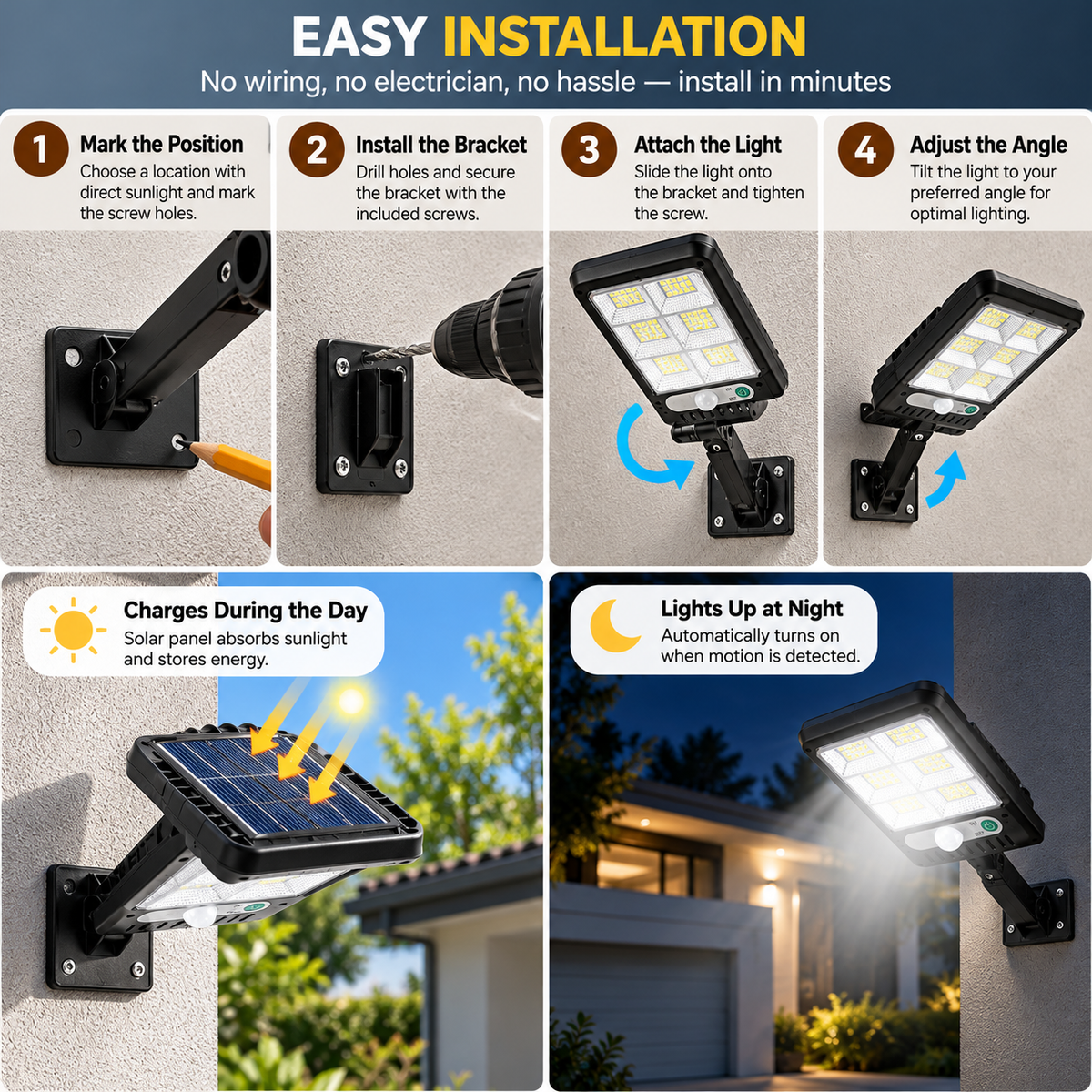 Solar LED Outdoor Light | Wireless, Motion Sensor, Remote Control | IP65