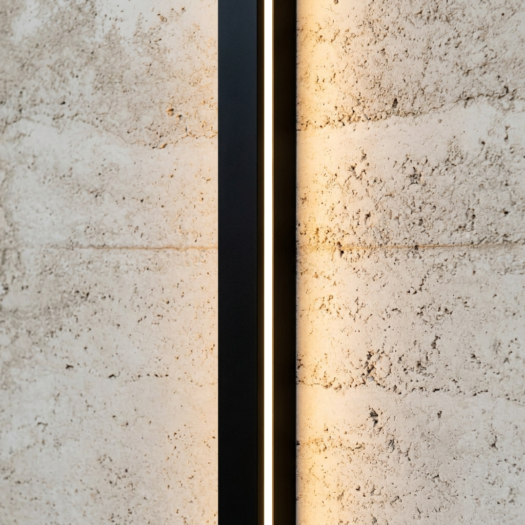 Linear outdoor wall light LED strip IP65 matte black, dual side-facing illumination facade