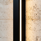 Linear outdoor wall light LED strip IP65 matte black, dual side-facing illumination facade