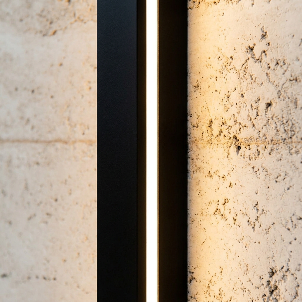 Linear outdoor wall light LED strip IP65 matte black, dual side-facing illumination facade