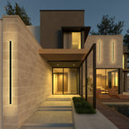 Linear outdoor wall light LED strip IP65 matte black, dual side-facing illumination facade