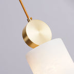 Alabaster pendant light with brass fitting and G9 socket, natural stone shade