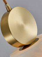 Alabaster pendant light with brass fitting and G9 socket, natural stone shade
