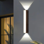 Linear outdoor wall light with up-down facade illumination, IP65 LED, die-cast aluminium