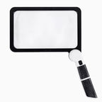 Handheld magnifying glass 5x LED full page with 3 dimmable light modes for reading
