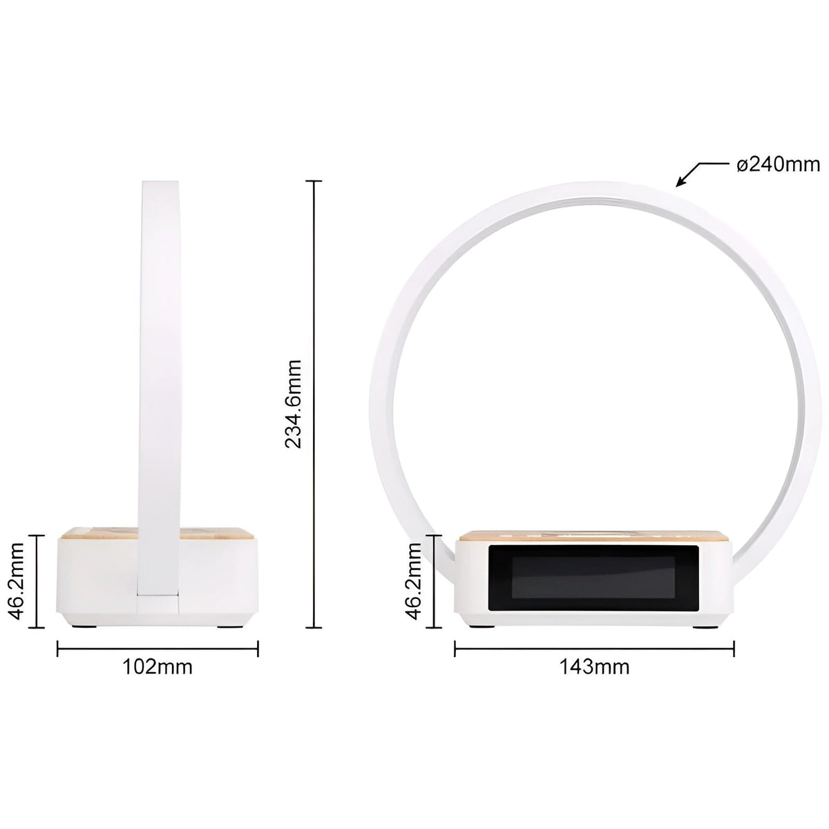 Table Lamp with Wireless Charger, Alarm Clock & Touch Control