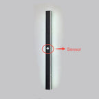 Linear LED outdoor wall lamp black IP65, minimalist design for garden and corridor
