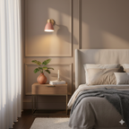 Nina | Wall Sconce | Modern Minimalist LED, Wooden Cone, 1-Light | Iron & Wood