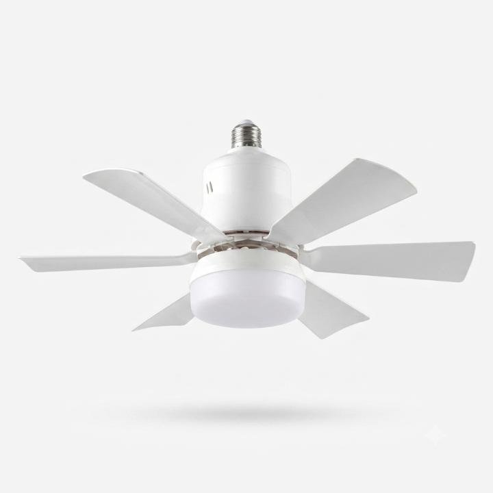 Socket Fan with LED Light & Remote Control | E27 Ceiling Fan, 41cm