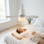 Socket Fan with LED Light & Remote Control | E27 Ceiling Fan, 41cm