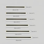 Linear outdoor wall light IP65 black LED strip design, 8cm wide, multiple heights