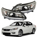 Honda Accord Sedan Headlights 2013-2015 | Halogen + LED DRL, OEM Fit Pair