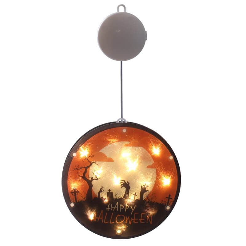 LED string lights Halloween with colourful fabric lampshade, modern design