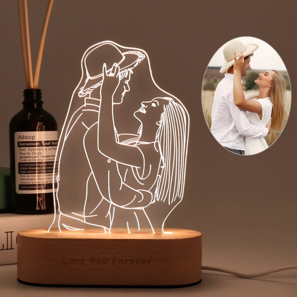 Personalised Photo Lamp | Custom LED Picture Light, Romantic Gift for Couples