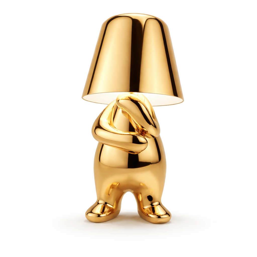 Designer Table Lamp - Modern Chrome Gold Accent Light