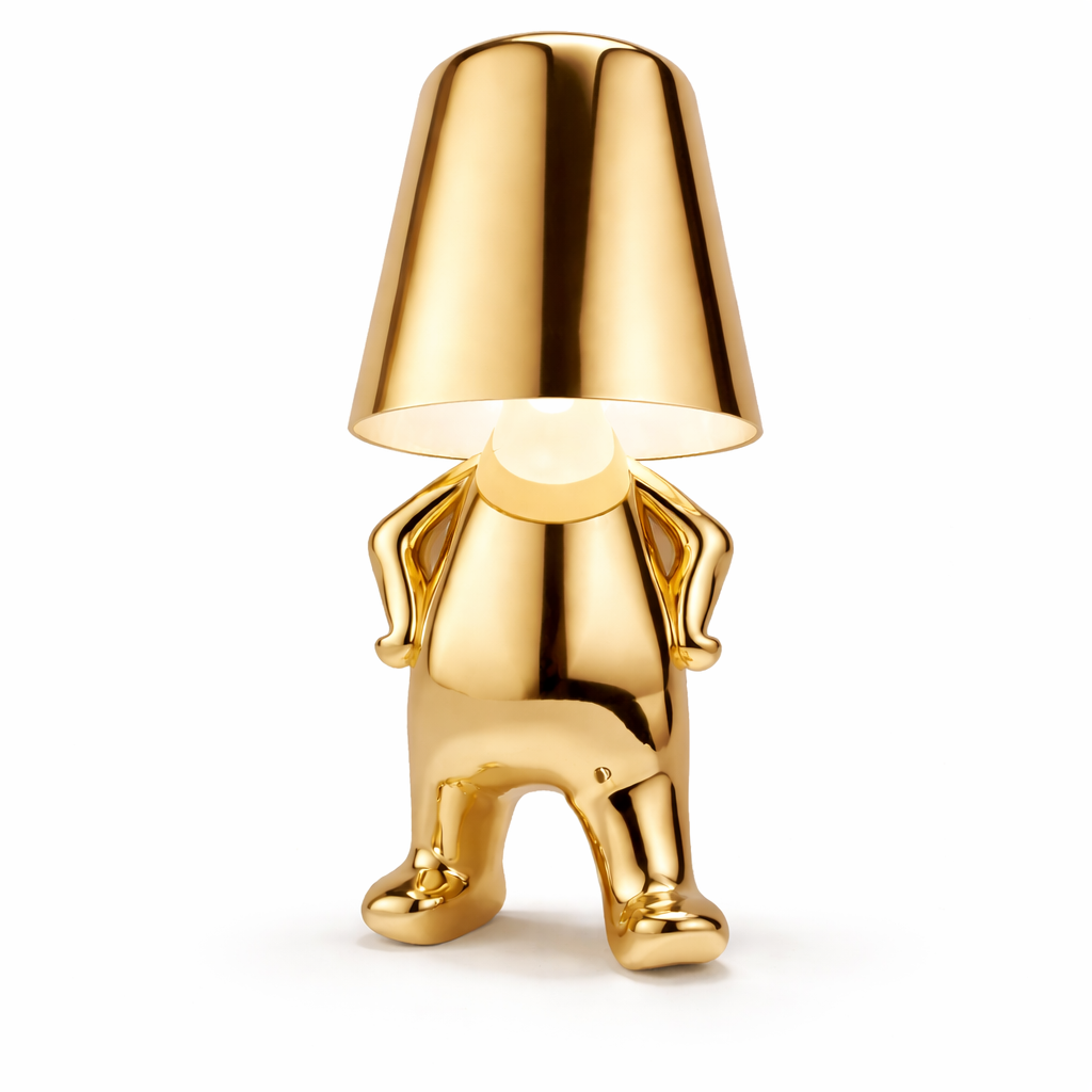 Designer Table Lamp - Modern Chrome Gold Accent Light