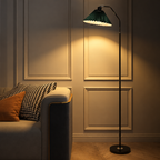 Floor Lamp | Pleated Fabric Shade, Minimalist Standing Lamp | Living Room, Bedroom