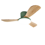 DC ceiling fan with LED light, Nordic wood blades, 6-speed DC motor, warm white 3000K