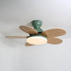 DC ceiling fan with LED light petal-shaped acrylic 6-blade Nordic design