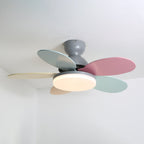 DC ceiling fan with LED light petal-shaped acrylic 6-blade Nordic design