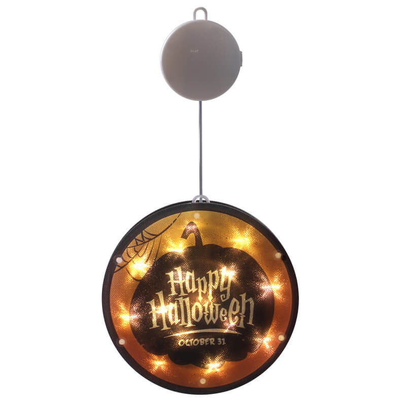 LED string lights Halloween with colourful fabric lampshade, modern design